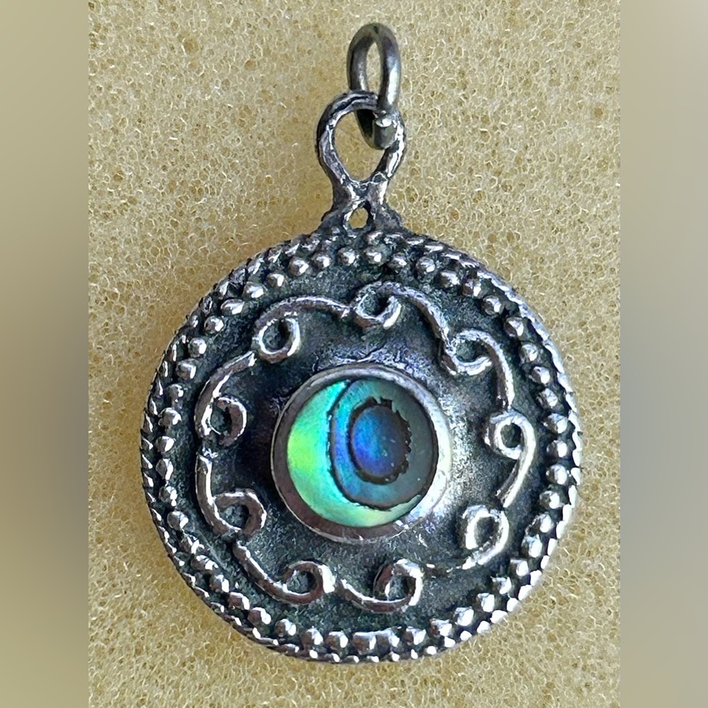 Sterling Silver Pendant With Abalone Inlay - image 1